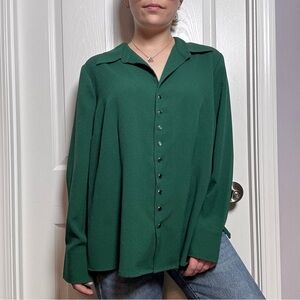 Emerald Green Snap Button Blouse